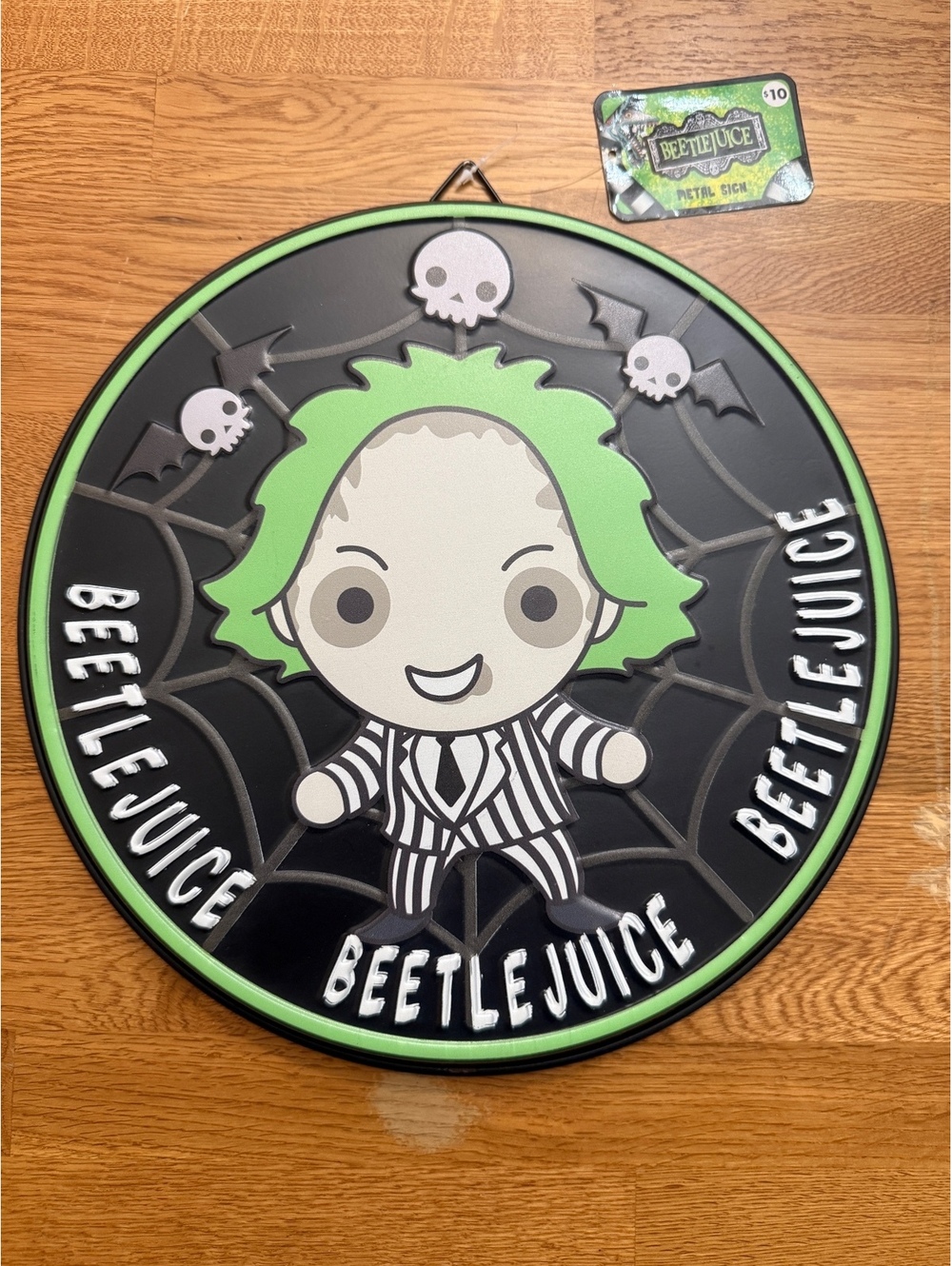 Beetlejuice Metal Sign